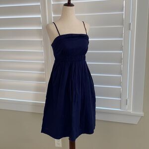 Anthropologie | sz 4 vintage Maeve deep navy layered fit and flare dress
